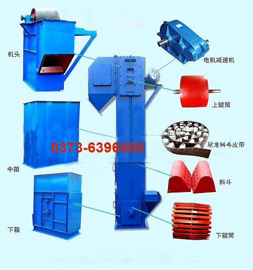 皮帶斗式提升機基本結構